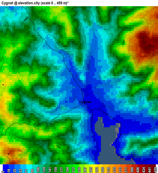 Cygnet elevation map