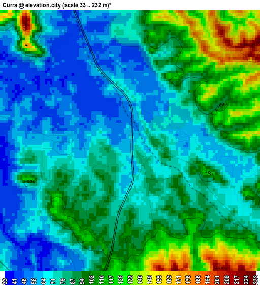 Curra elevation map