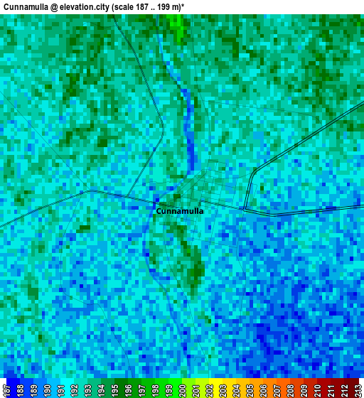 Cunnamulla elevation map