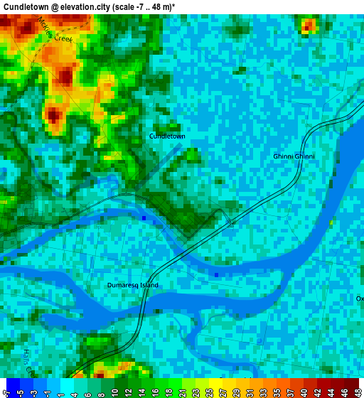 Cundletown elevation map