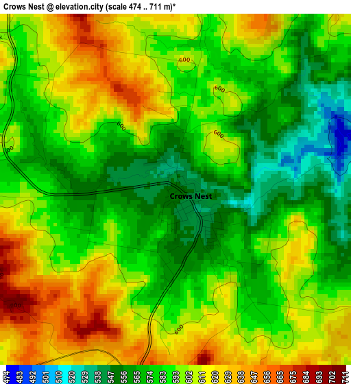 Crows Nest elevation map