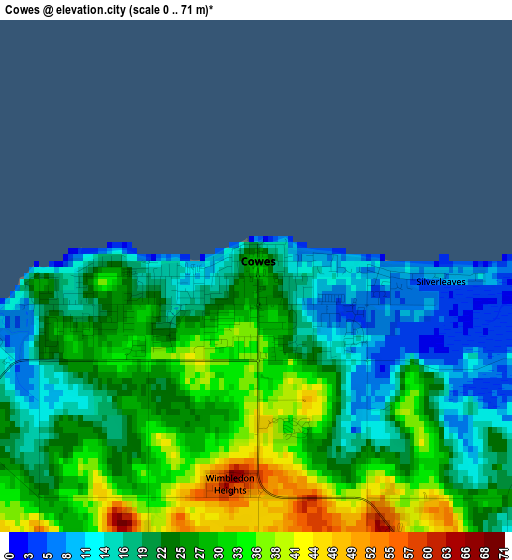 Cowes elevation map