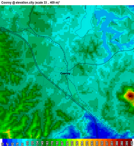 Cooroy elevation map