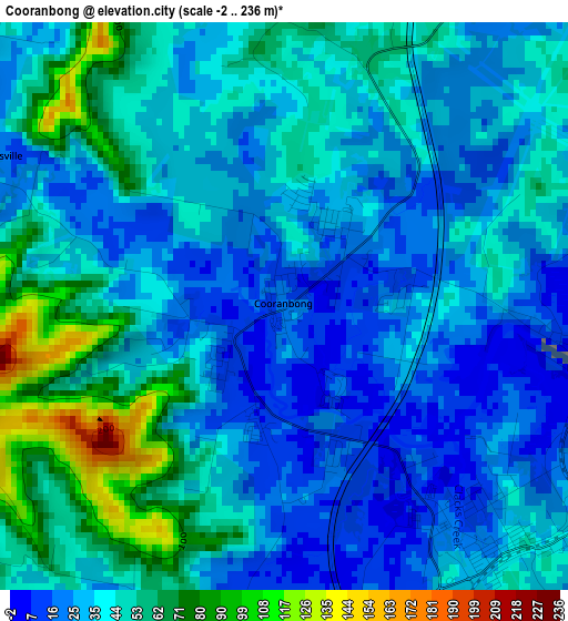 Cooranbong elevation map