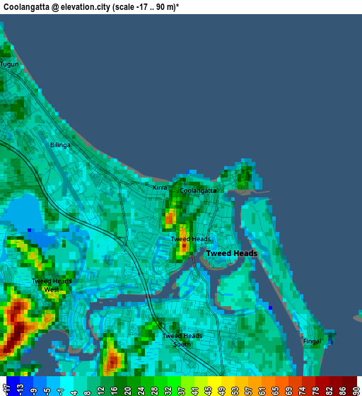 Coolangatta elevation map