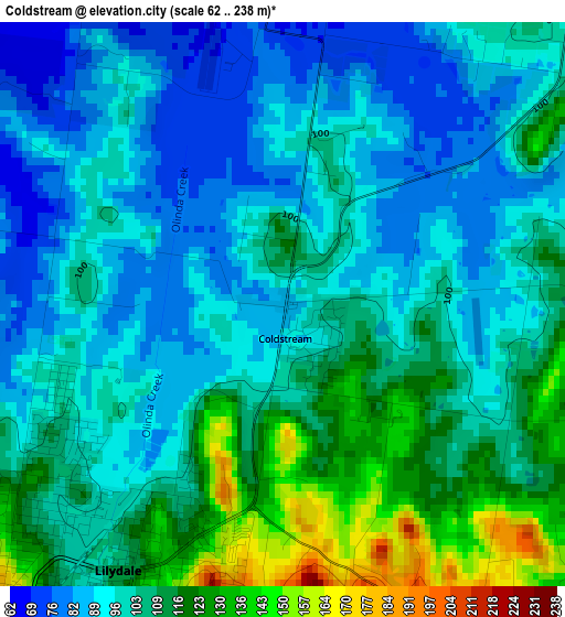 Coldstream elevation map