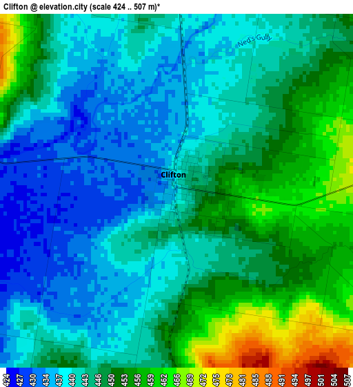 Clifton elevation map