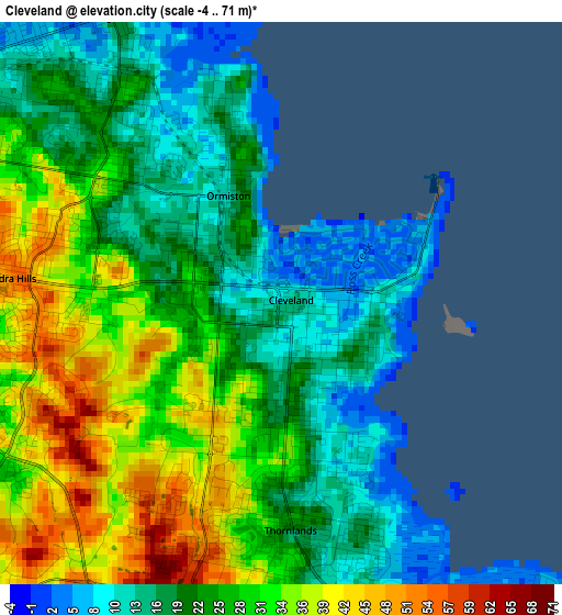 Cleveland elevation map