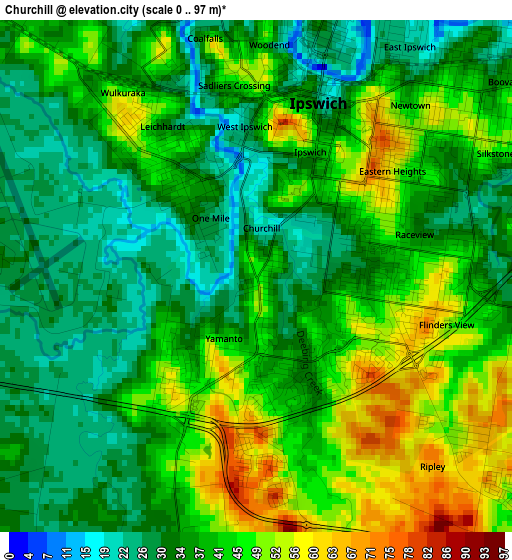 Churchill elevation map