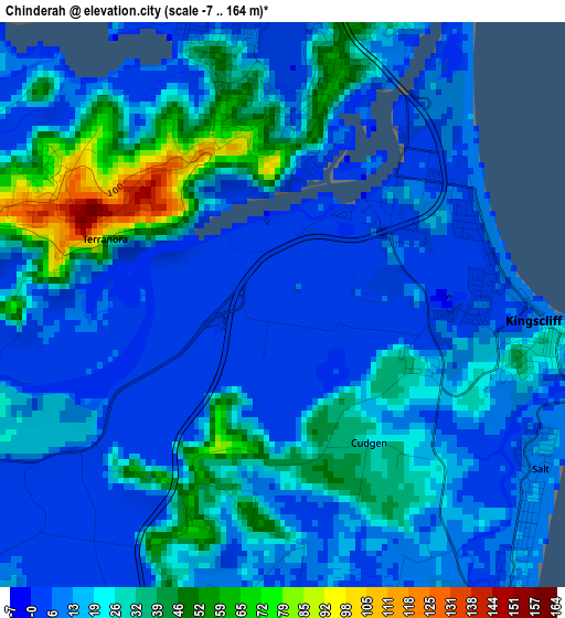 Chinderah elevation map