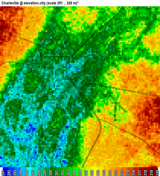 Charleville elevation map