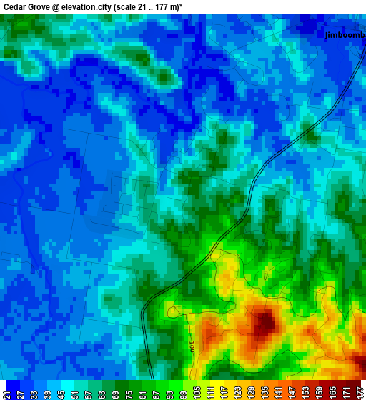 Cedar Grove elevation map