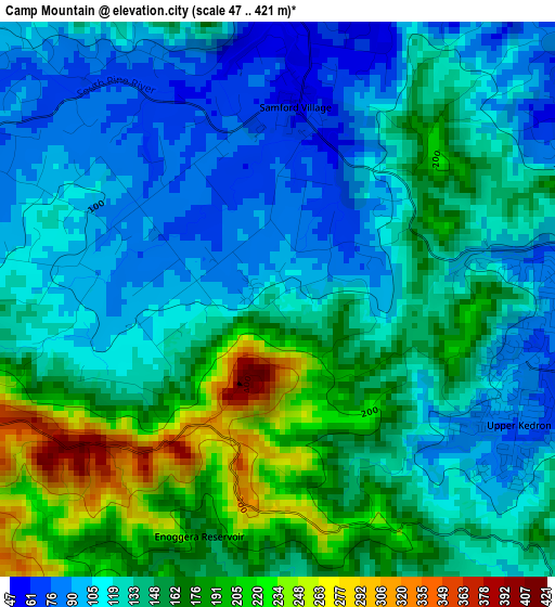 Camp Mountain elevation map