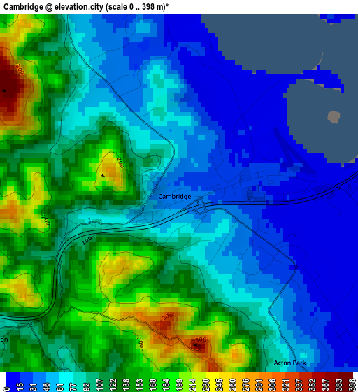 Cambridge elevation map