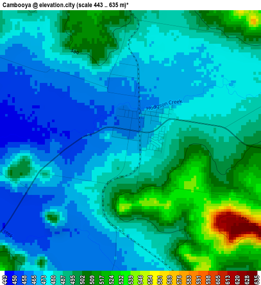 Cambooya elevation map