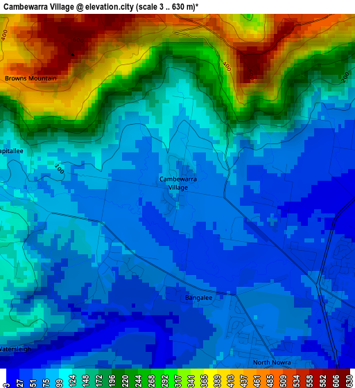 Cambewarra Village elevation map