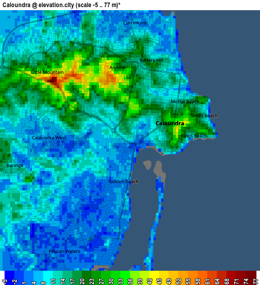 Caloundra elevation map