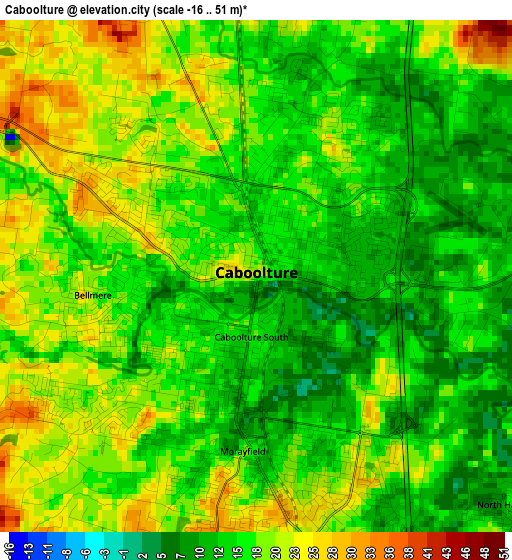 Caboolture elevation map
