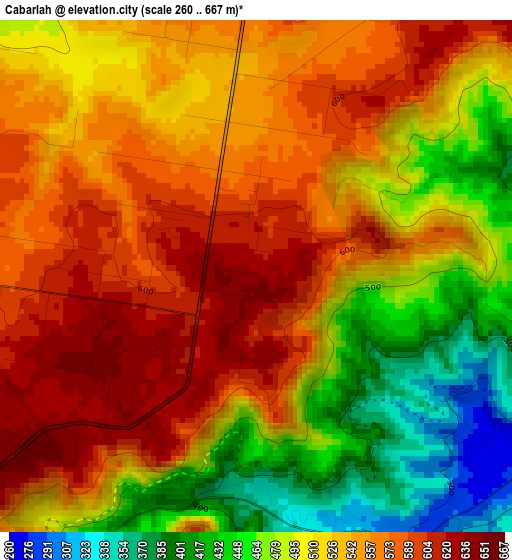 Cabarlah elevation map