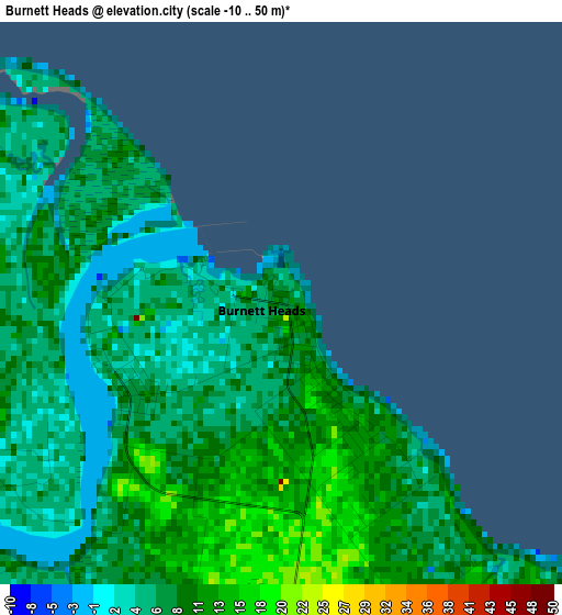 Burnett Heads elevation map