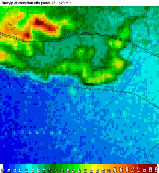 Bunyip elevation map