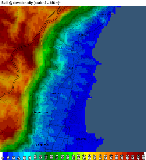 Bulli elevation map