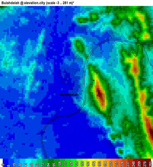 Bulahdelah elevation map