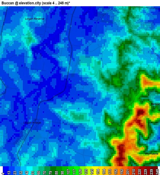 Buccan elevation map