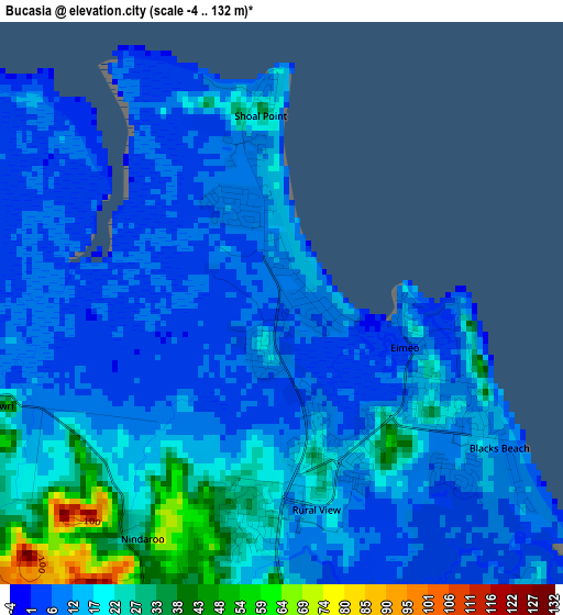 Bucasia elevation map