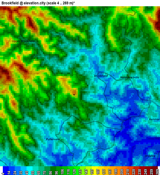 Brookfield elevation map