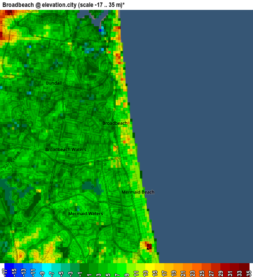 Broadbeach elevation map