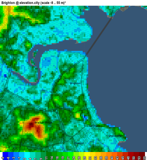 Brighton elevation map