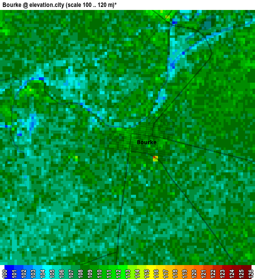 Bourke elevation map