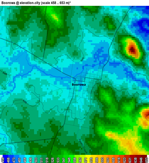 Boorowa elevation map