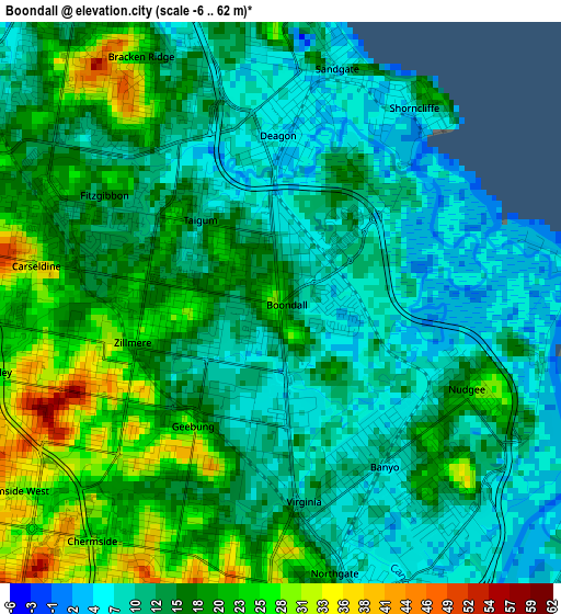 Boondall elevation map