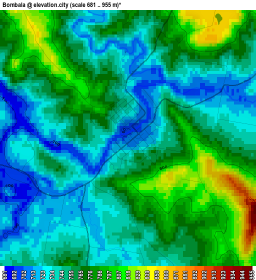 Bombala elevation map