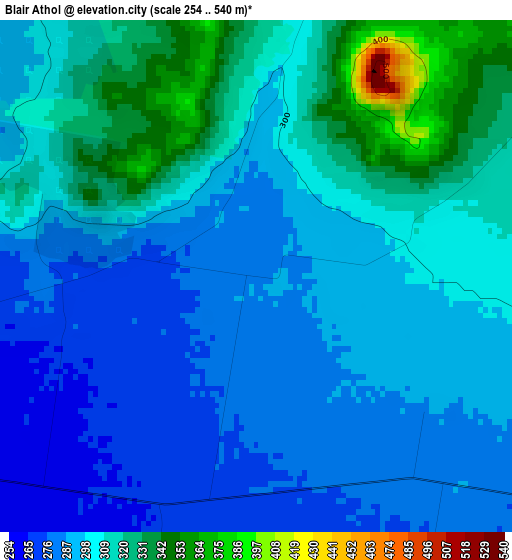 Blair Athol elevation map