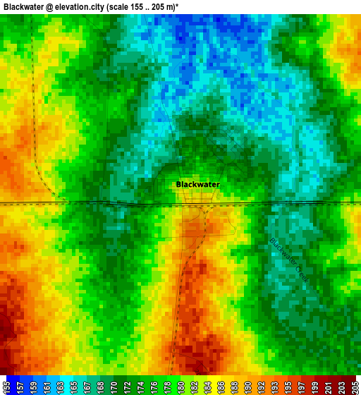 Blackwater elevation map