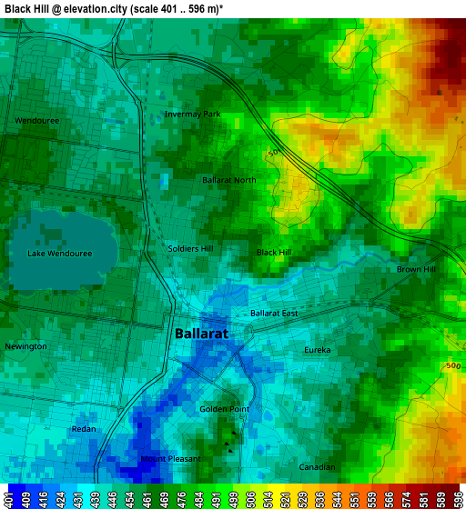 Black Hill elevation map