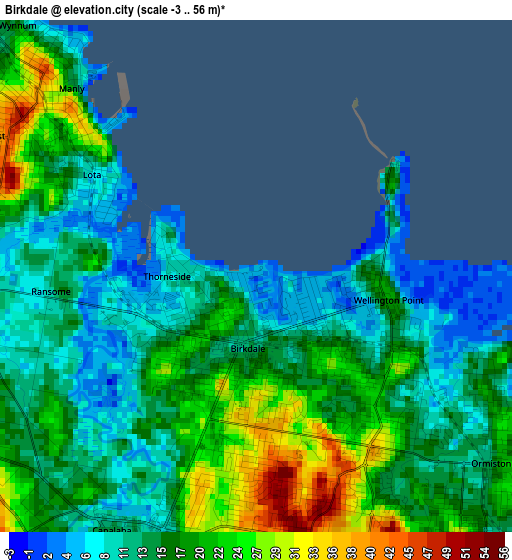 Birkdale elevation map