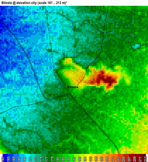 Biloela elevation map