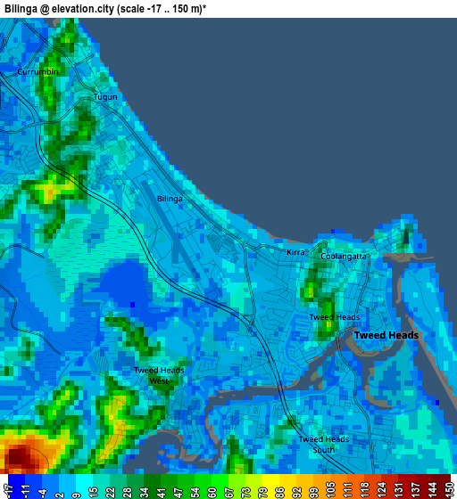 Bilinga elevation map