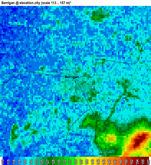 Berrigan elevation map