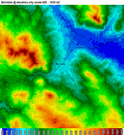 Berridale elevation map