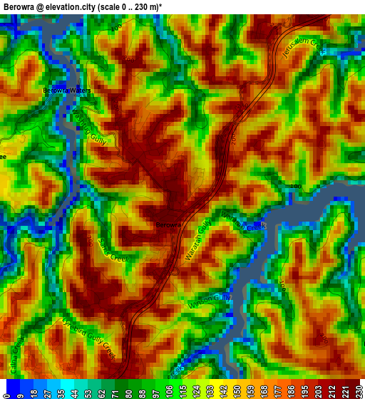 Berowra elevation map