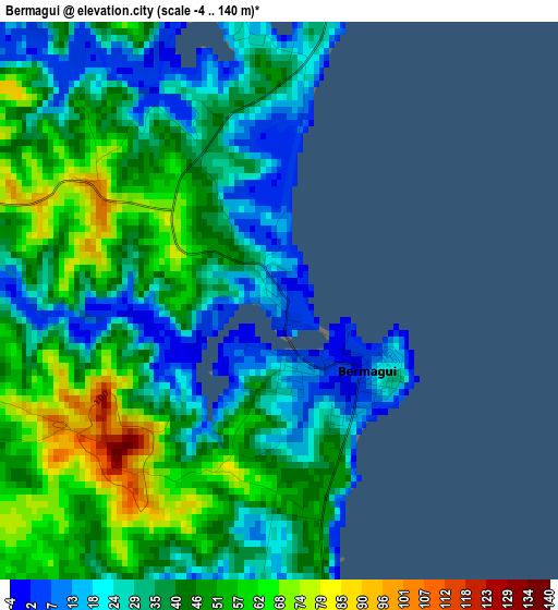 Bermagui elevation map