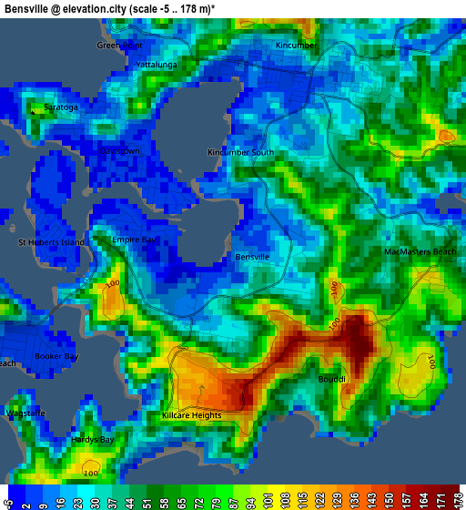 Bensville elevation map