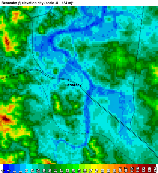 Benaraby elevation map