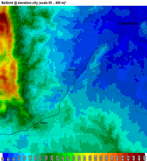 Bellbird elevation map