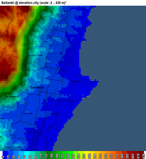 Bellambi elevation map